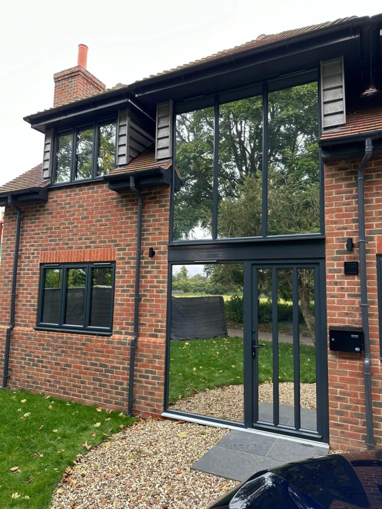 Solar window film installed on front door in kent, Essex for UV protection and privacy