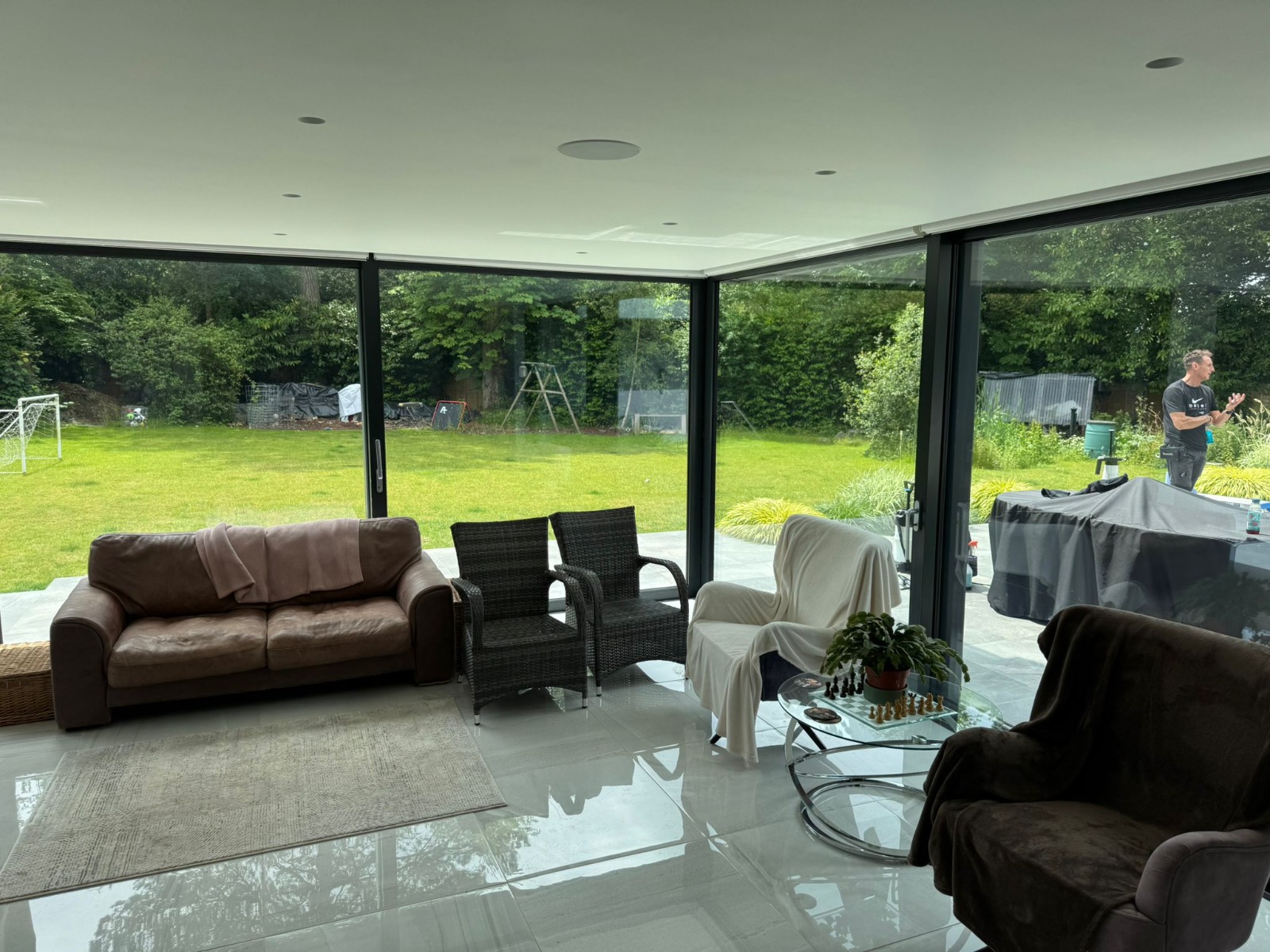 Epsom home interior protected by UV-blocking window film