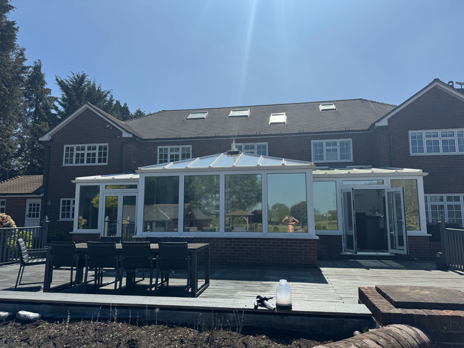 Close-up of S-Line solar window film reducing glare in Epsom