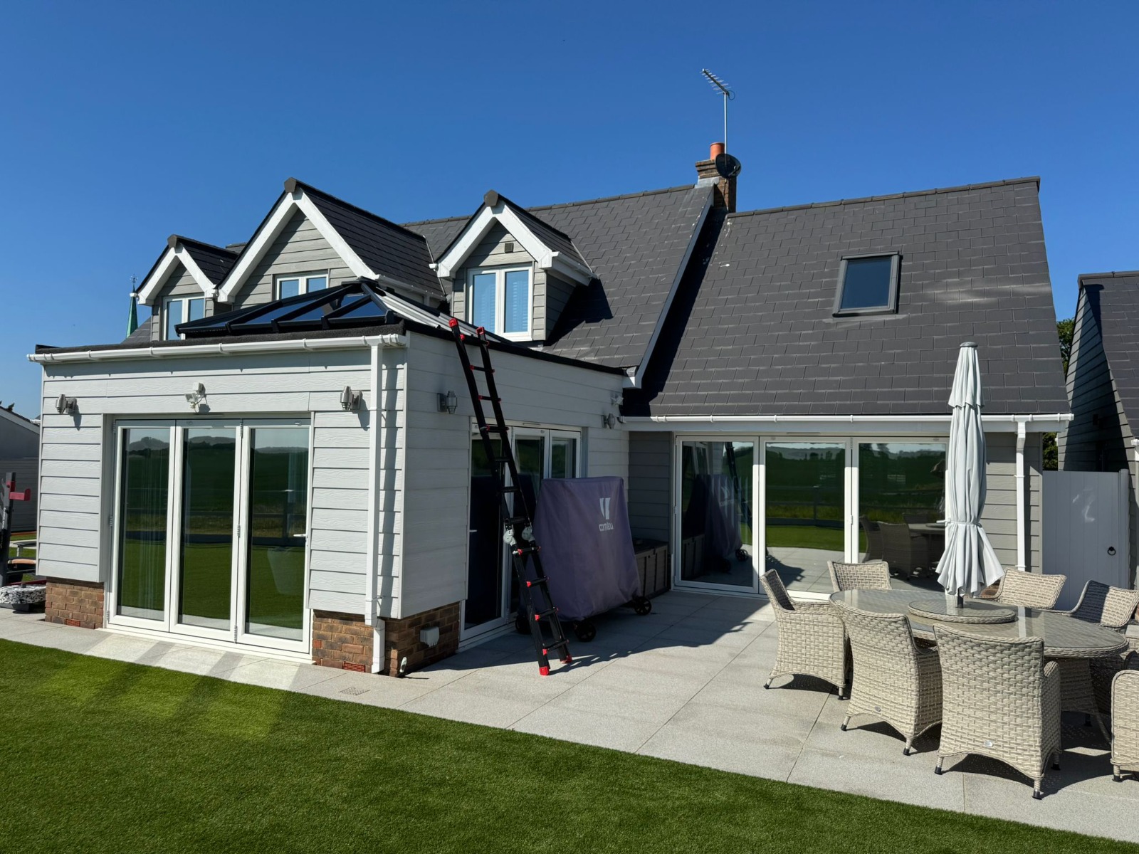 Premium solar window film on sliding doors in Epsom residence