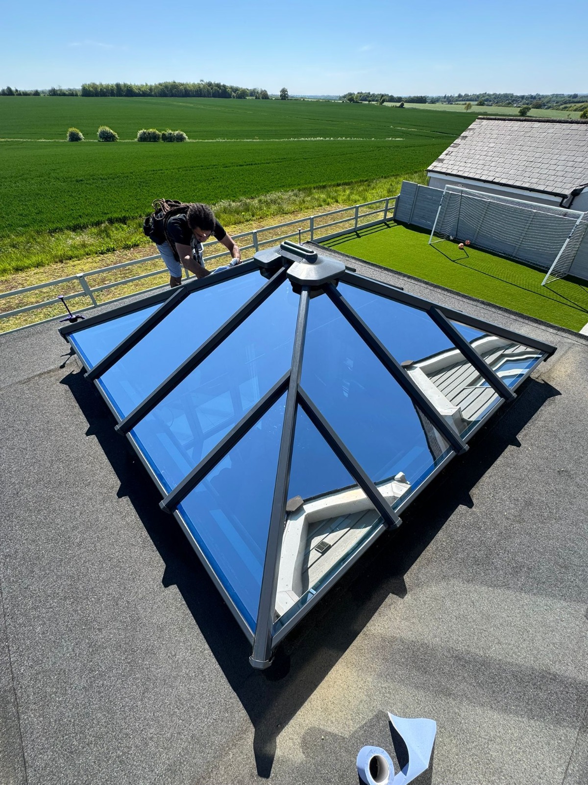 S-Line Solarfilm installing residential window film in Epsom home
