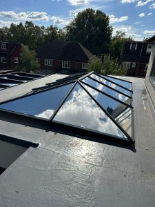 Before and after of residential window film installation in London