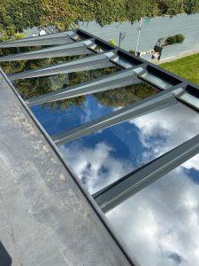 Before and after residential window film installation in Surrey