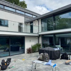 Close-up of security window film on Epsom home windows