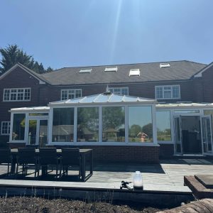 Close-up of S-Line solar window film reducing glare in Epsom